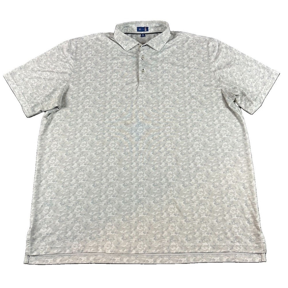 Stitch Polo Shirt Mens XXL White/Gray Camouflage Golf Performance Lightweight